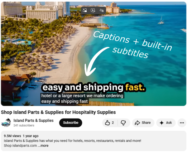 YouTube captions and subtitles example