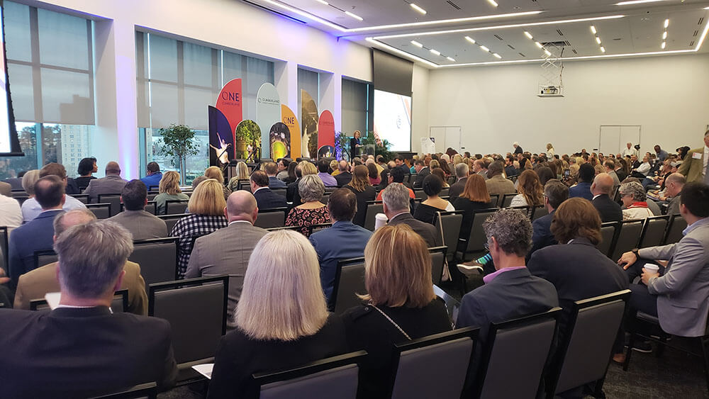 One Cumberland 2023 full room One Cumberland Event in 2023 with a full room